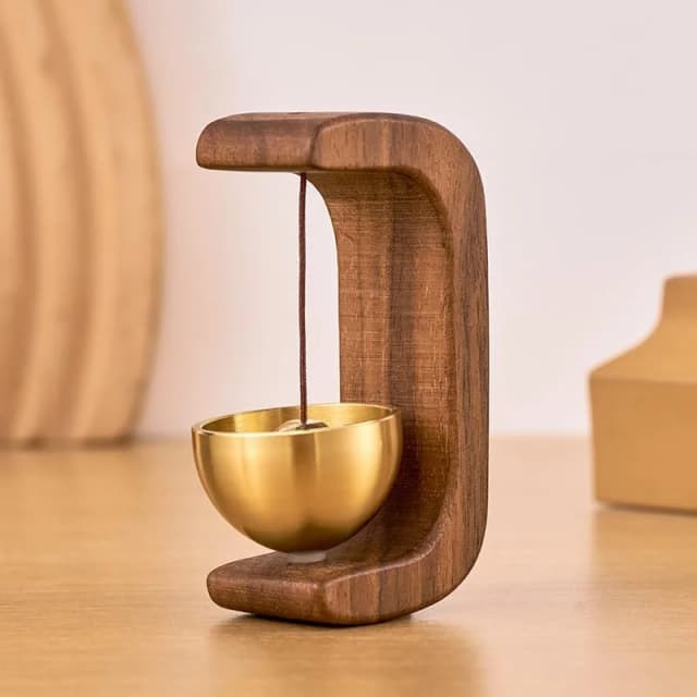Wooden Door Chime with Brass Bell