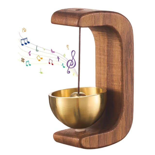 Wooden Door Chime with Brass Bell