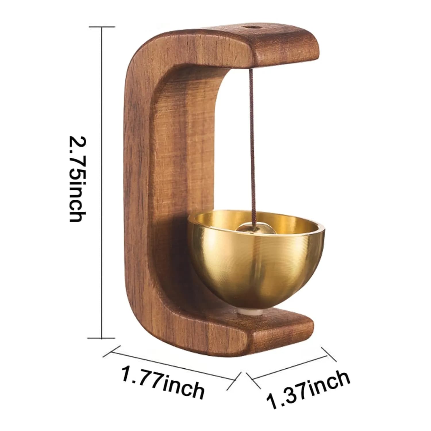 Wooden Door Chime with Brass Bell