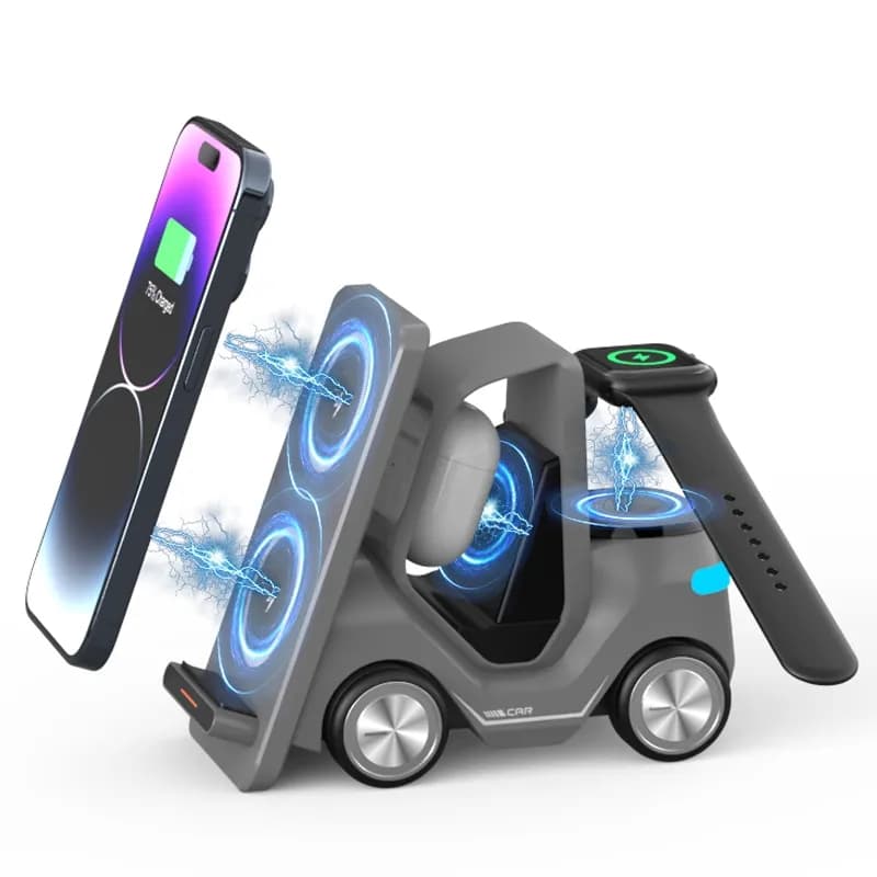 3 in 1 Wireless Magnetic Charger with wheels