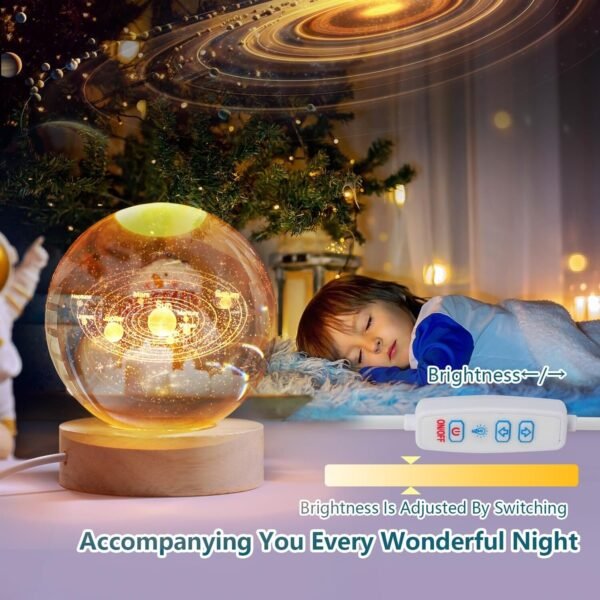 3D SOLAR SYSTEM CRYSTAL BALL NIGHT LIGHT - Image 4